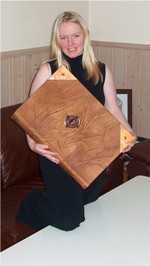 (Photo of Karin with her book)